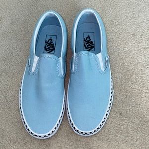 Blue vans with checkerboard detailing!